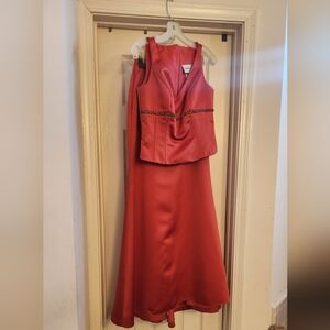 Burnt Orange 2 Piece Sleeveless Formal